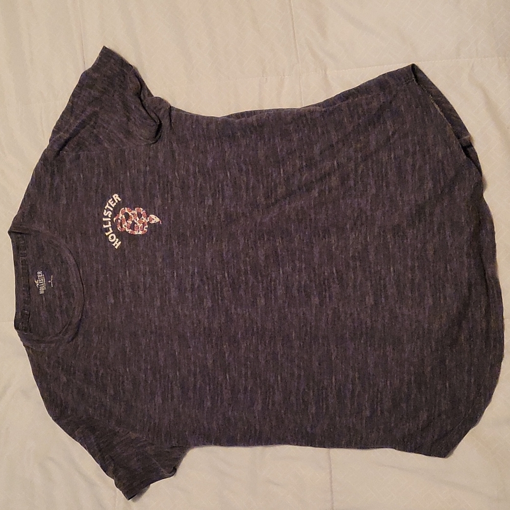 Men's Hollister Graphic design SMALL Gray T-Shirt